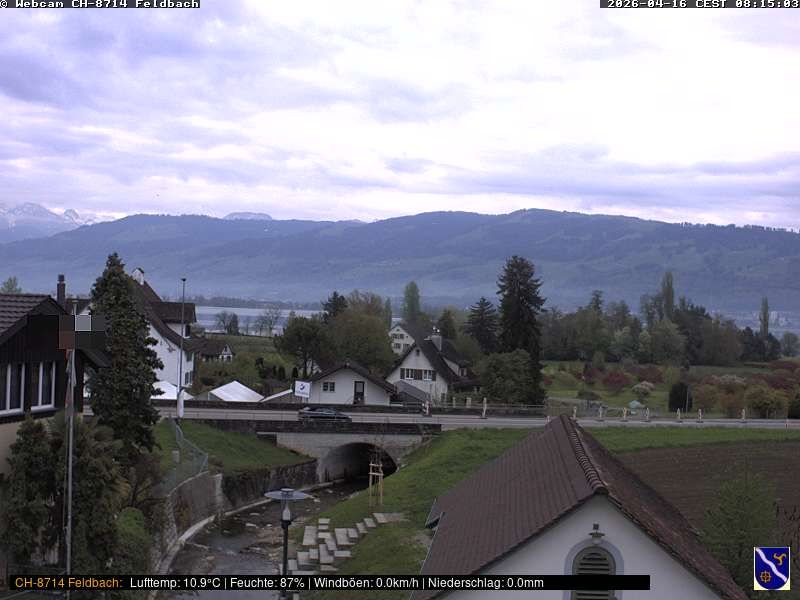 Feldbach: Schweiz, Zürich: Blick über den Zürichsee Richtung Schwyzer Voralpen und Glarneralpen