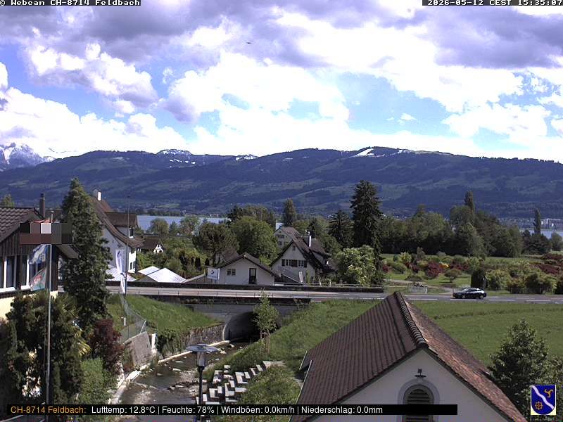 Feldbach: Schweiz, Zürich: Blick über den Zürichsee Richtung Schwyzer Voralpen und Glarneralpen