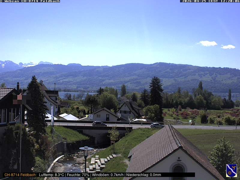 Feldbach: Schweiz, Zürich: Blick über den Zürichsee Richtung Schwyzer Voralpen und Glarneralpen