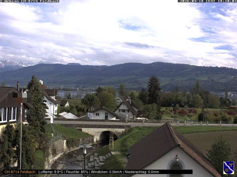 Feldbach: Schweiz, Zürich: Blick über den Zürichsee Richtung Schwyzer Voralpen und Glarneralpen