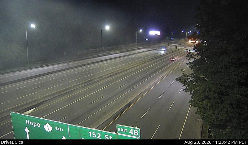 Traffic Cam Surrey › South: Hwy 1 at Port Mann Bridge, looking eastbound