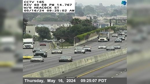 Traffic Cam Moreno Valley › East: SR-60 : (165) West of Heacock
