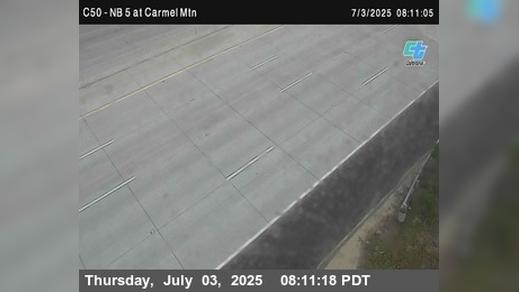 Traffic Cam San Diego › North: C050) NB 5 : Carmel Mountain Road