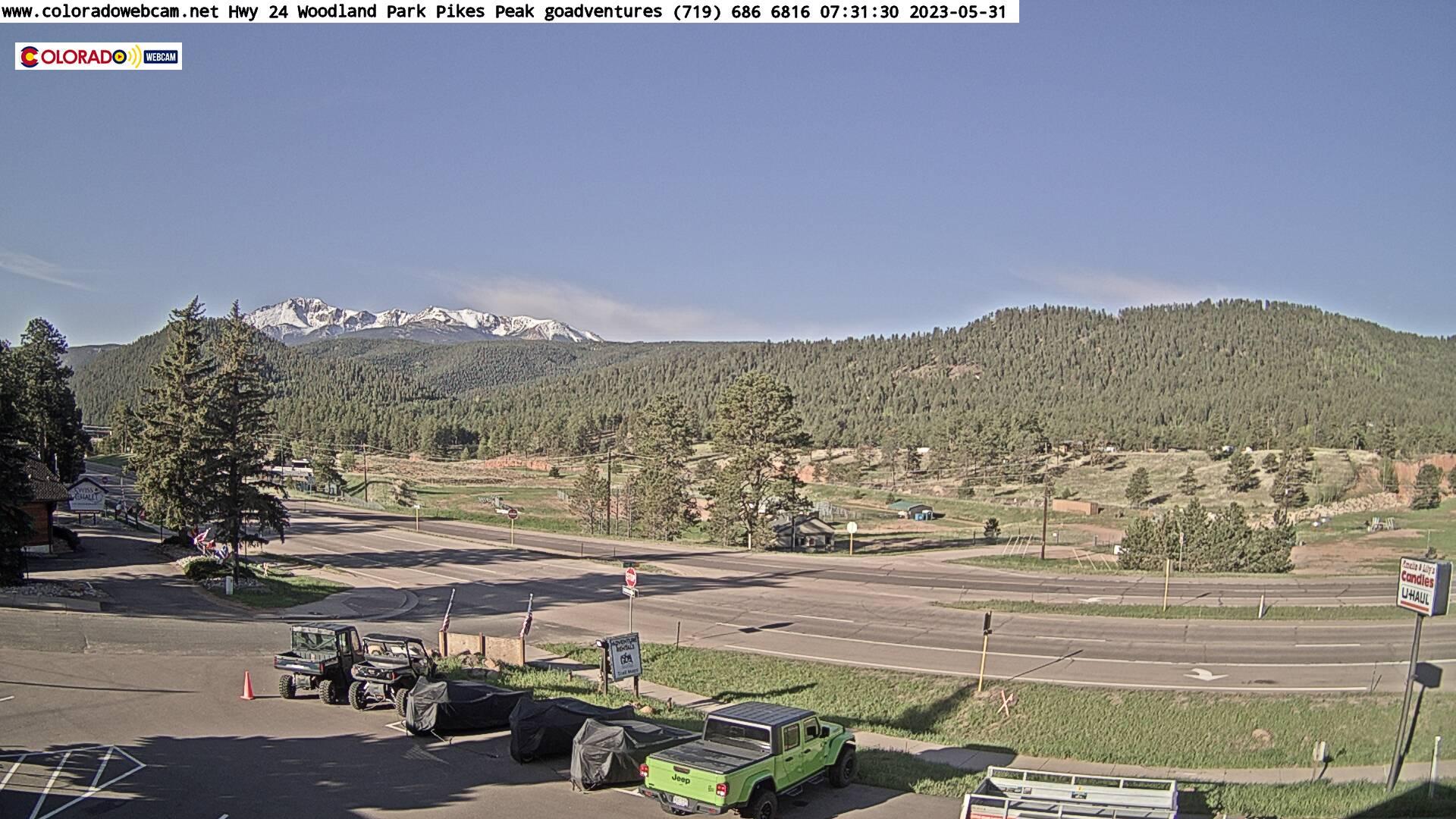 Traffic Cam Woodland Park: ColoradoWebCam.NetWoodland Park Pikes Peak Hwy  Webcam Great Outdoor Adventures ()