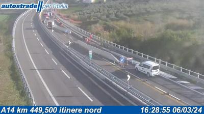 Preview delle webcam di Vasto: A14 km 449,500 itinere nord