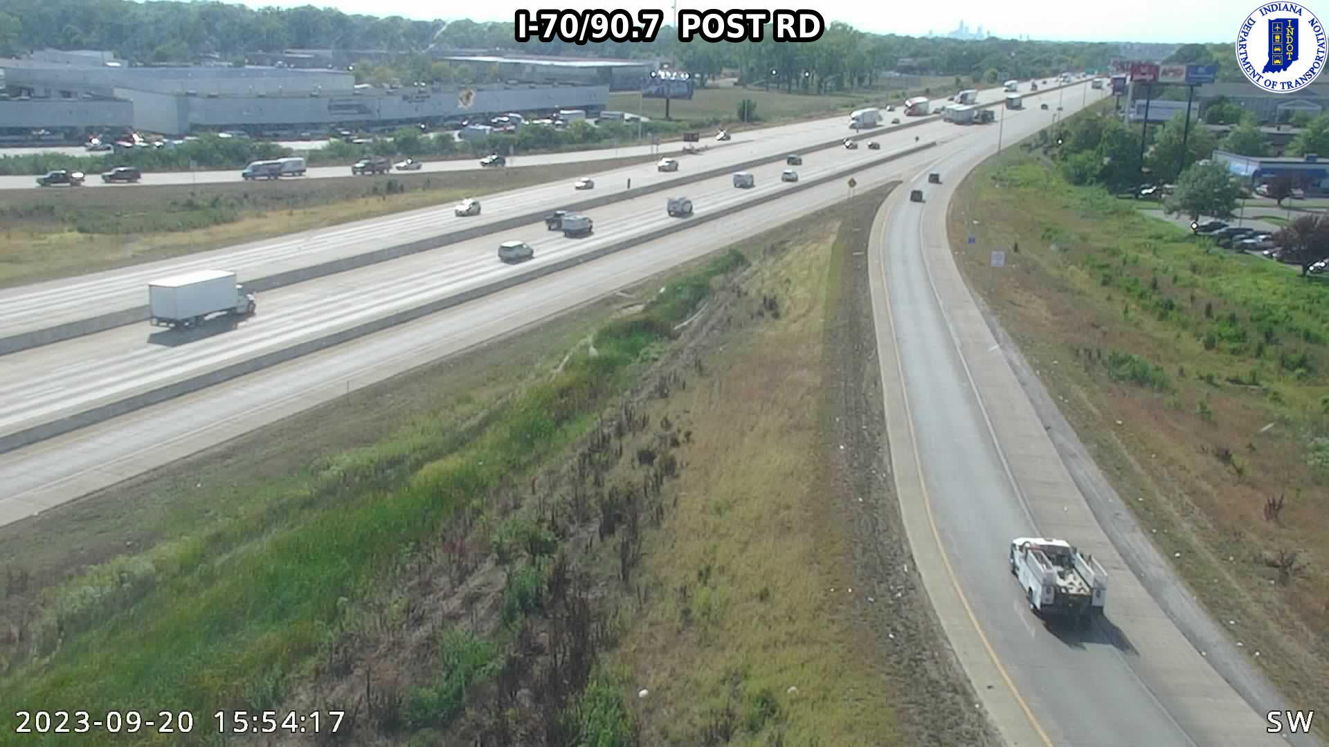 Traffic Cam Indianapolis: I-70: I-70/90.7 POST RD