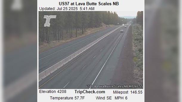 Traffic Cam Bend: US97 at Lava Butte Scales NB