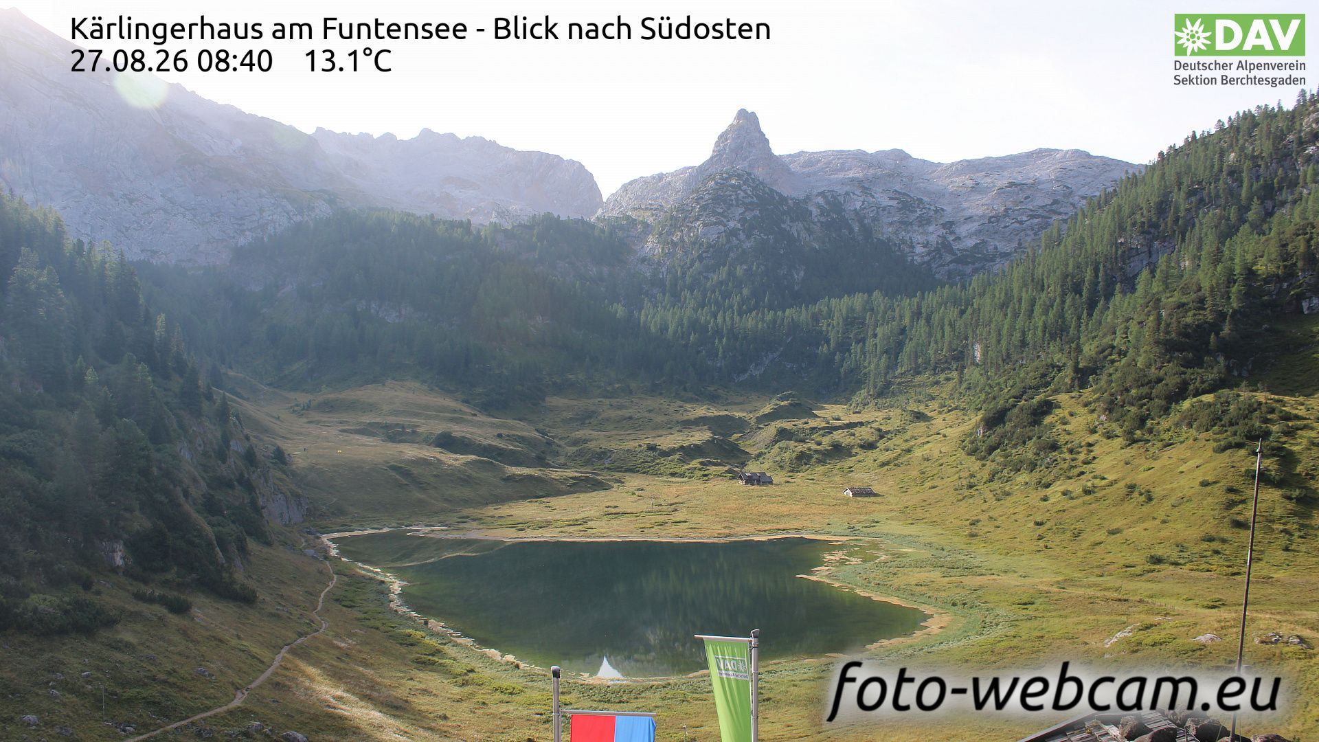 Traffic Cam Schonau am Konigssee: Kärlingerhaus am Funtensee - Blick nach Südosten