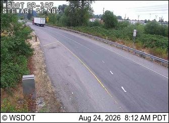 Traffic Cam Pacific › North: SR 167 at MP 10.6: Stewart Rd, NB Ramp