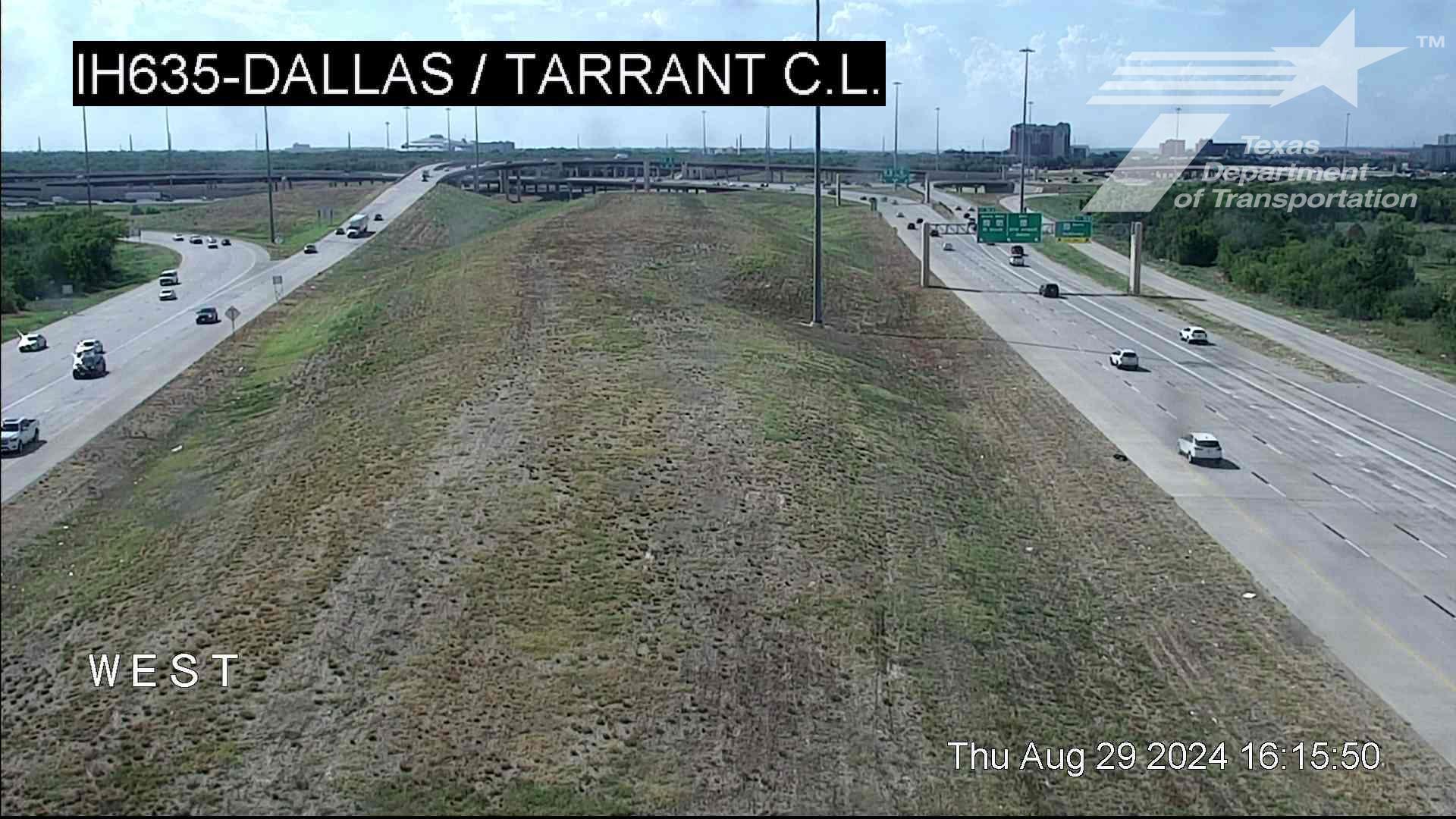 Traffic Cam Grapevine › East: I-635 @ Dallas-Tarrant CL