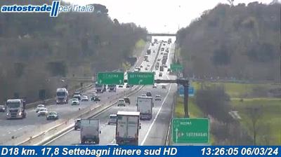Preview delle webcam di Zona III Marcigliana: D18 km. 17,8 Settebagni itinere sud HD