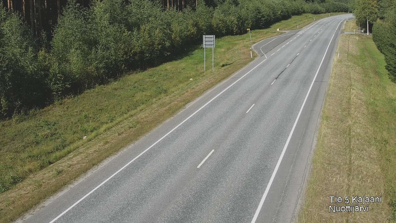 Traffic Cam Kajaani: Tie - Nuottijärvi - Kajaaniin