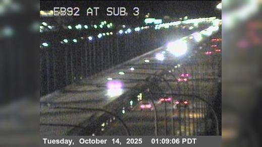 Traffic Cam Foster City › East: TVE04 -- SR-92 : San Mateo Bridge Substation