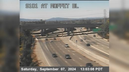 Traffic Cam Mountain View › South: TVC28 -- US-101 : At Moffett Blvd