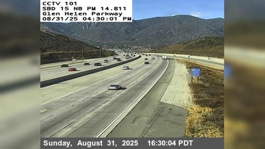 Traffic Cam Devore › North: I-15 : (101) Glen Helen Parkway