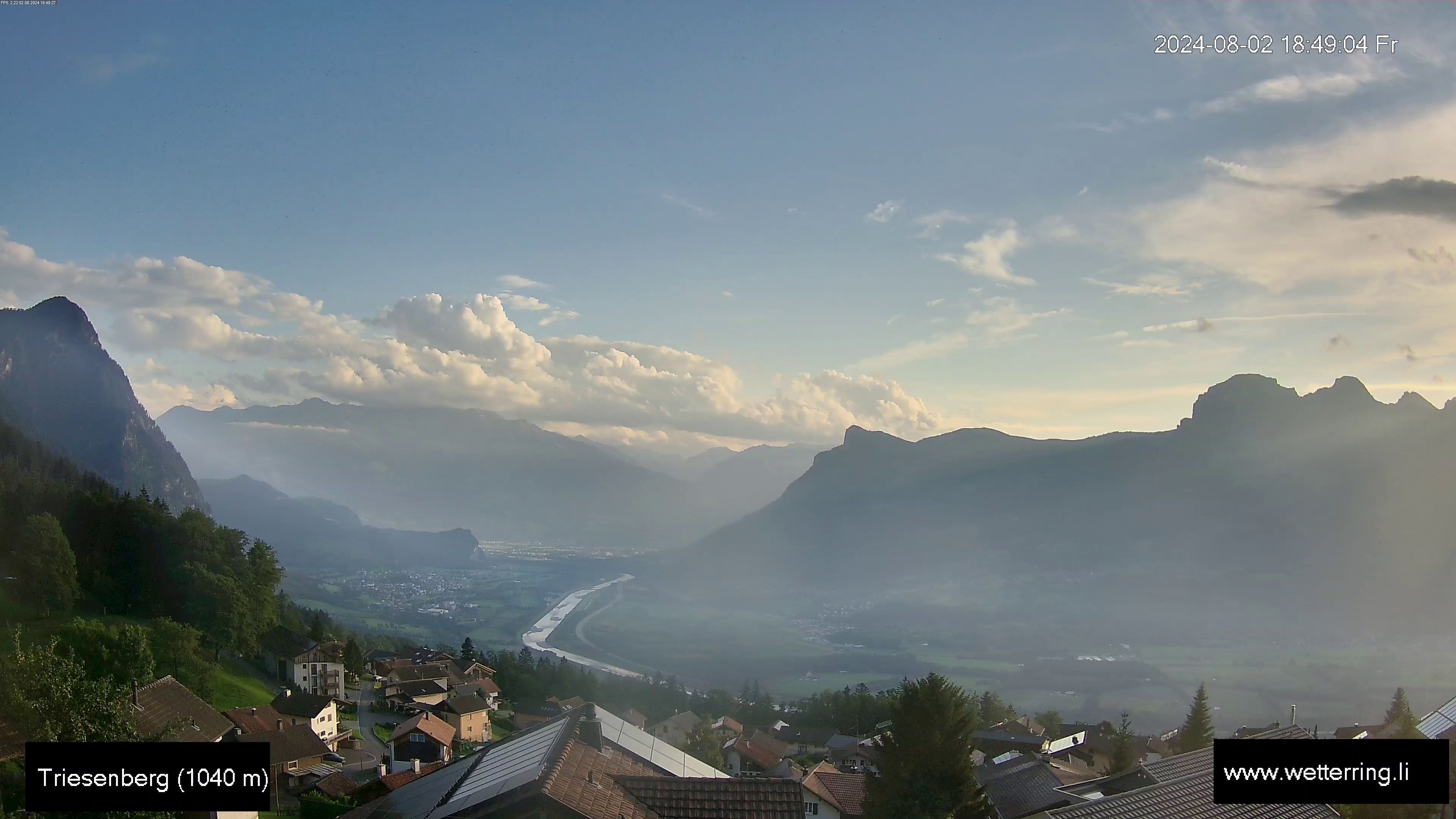 Triesenberg › Süd-West: Triesen - Gauschlastrasse - Trübbach, Bahnhof - Gonzen - Sargans - Vilters-Wangs - Pizol - Rheintal - Rhein