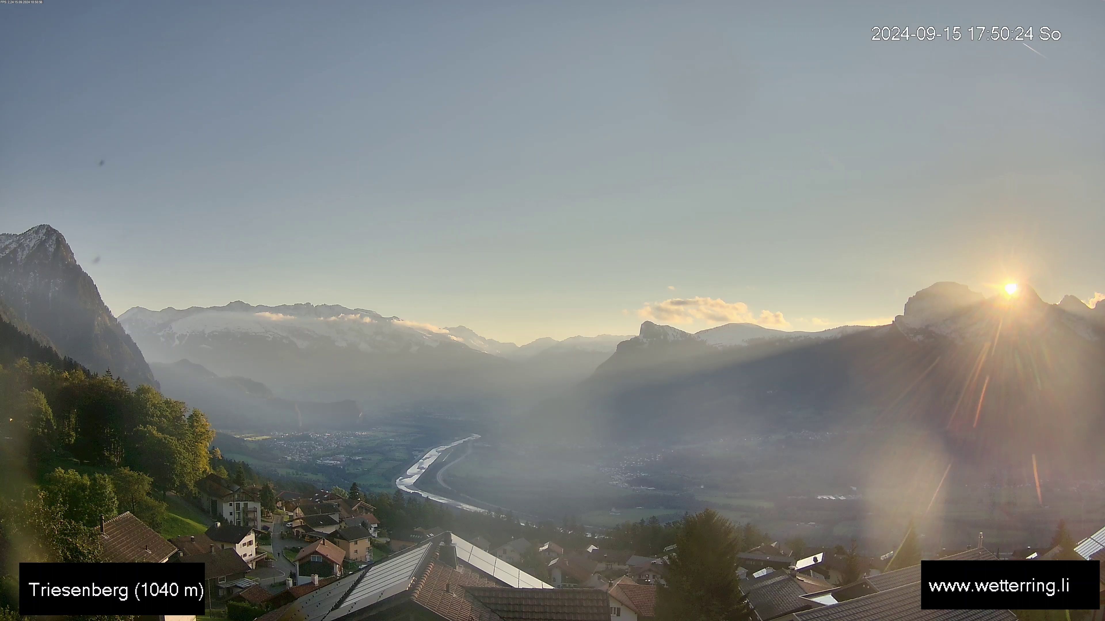 Triesenberg › Süd-West: Triesen - Gauschlastrasse - Trübbach, Bahnhof - Gonzen - Sargans - Vilters-Wangs - Pizol - Rheintal - Rhein