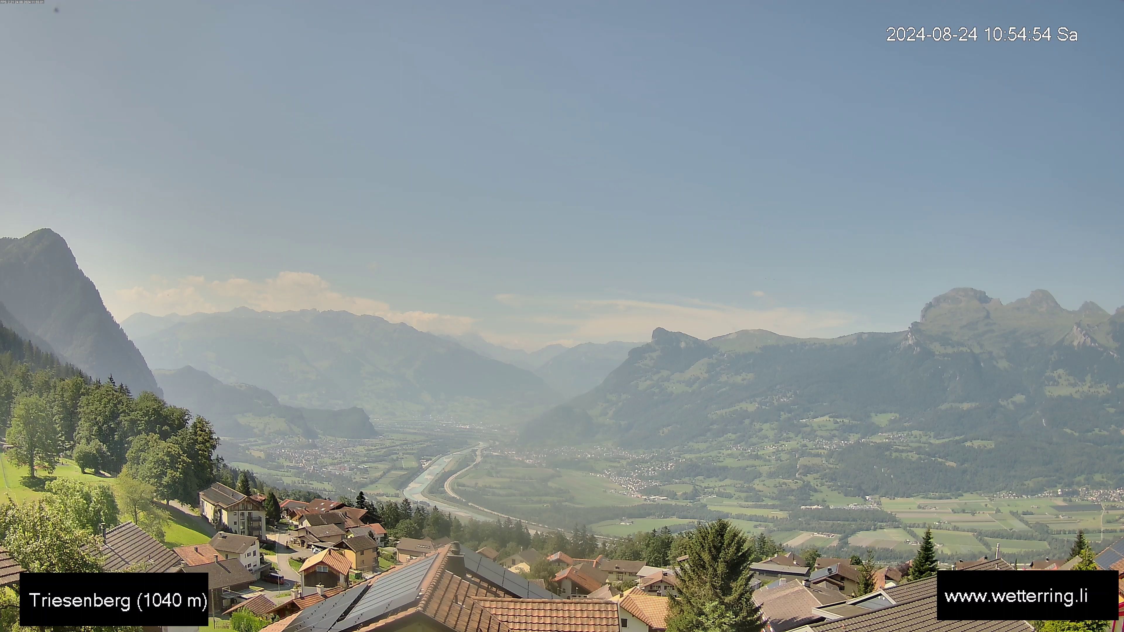 Triesenberg › Süd-West: Triesen - Gauschlastrasse - Trübbach, Bahnhof - Gonzen - Sargans - Vilters-Wangs - Pizol - Rheintal - Rhein