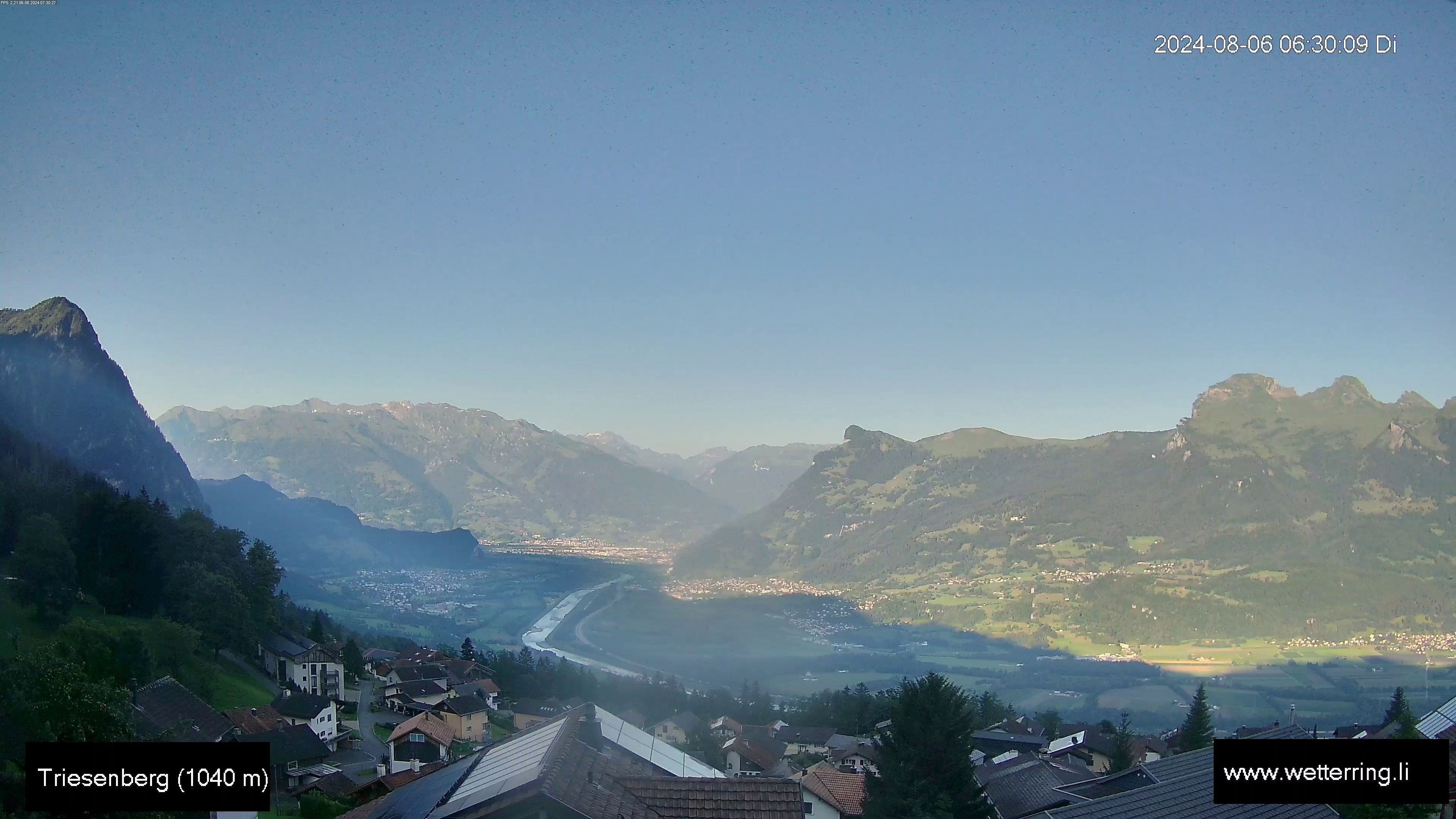 Triesenberg › Süd-West: Triesen - Gauschlastrasse - Trübbach, Bahnhof - Gonzen - Sargans - Vilters-Wangs - Pizol - Rheintal - Rhein