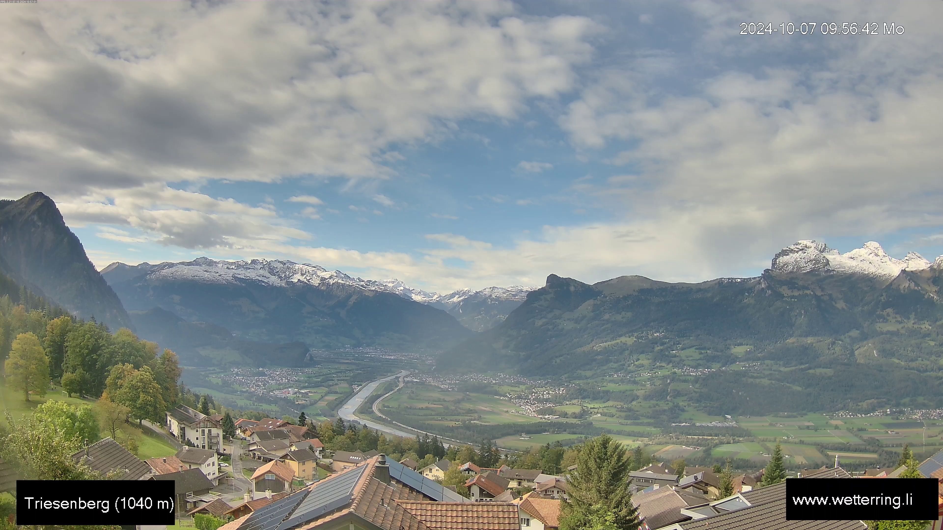 Triesenberg › Süd-West: Triesen - Gauschlastrasse - Trübbach, Bahnhof - Gonzen - Sargans - Vilters-Wangs - Pizol - Rheintal - Rhein