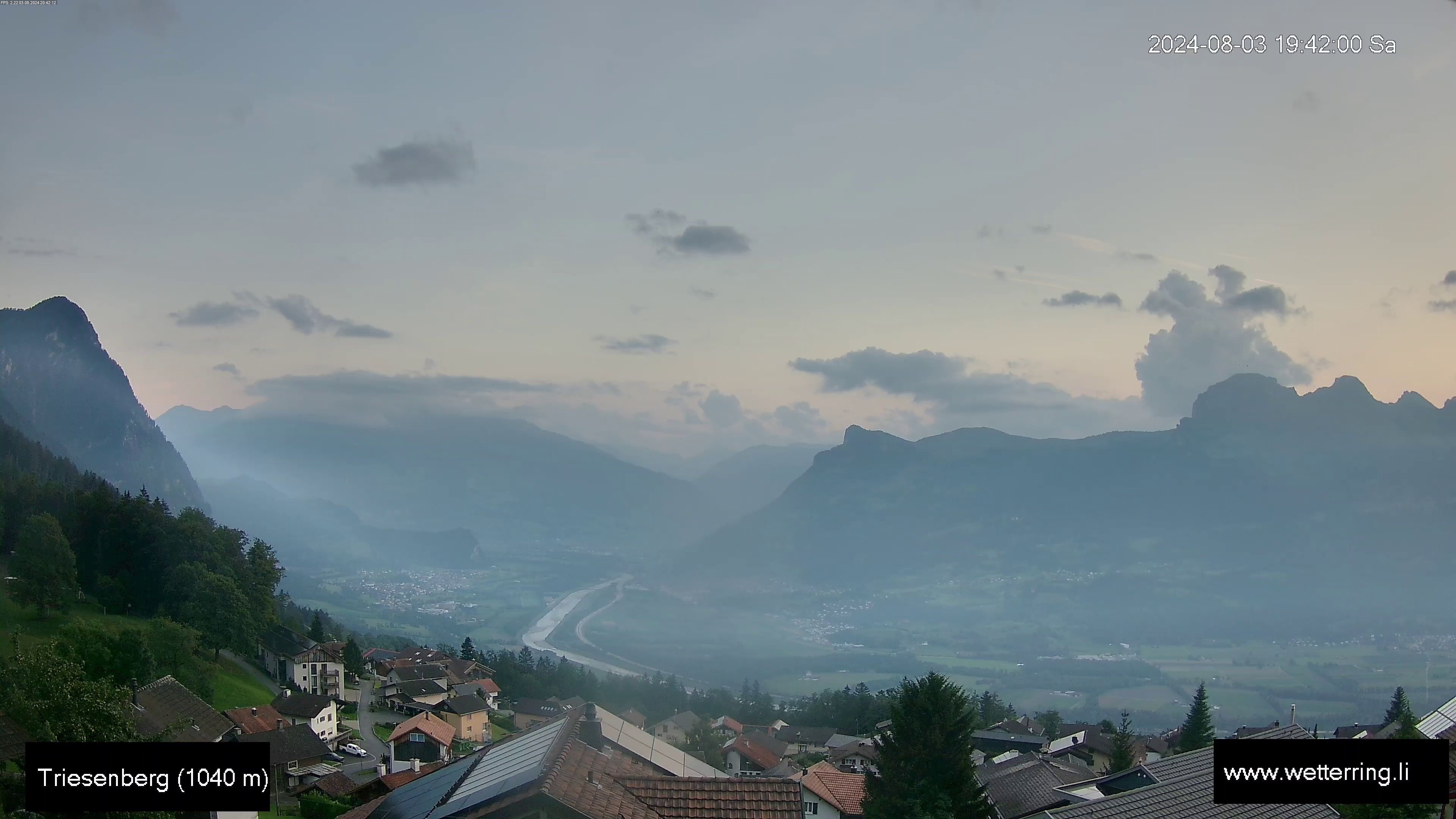 Triesenberg › Süd-West: Triesen - Gauschlastrasse - Trübbach, Bahnhof - Gonzen - Sargans - Vilters-Wangs - Pizol - Rheintal - Rhein