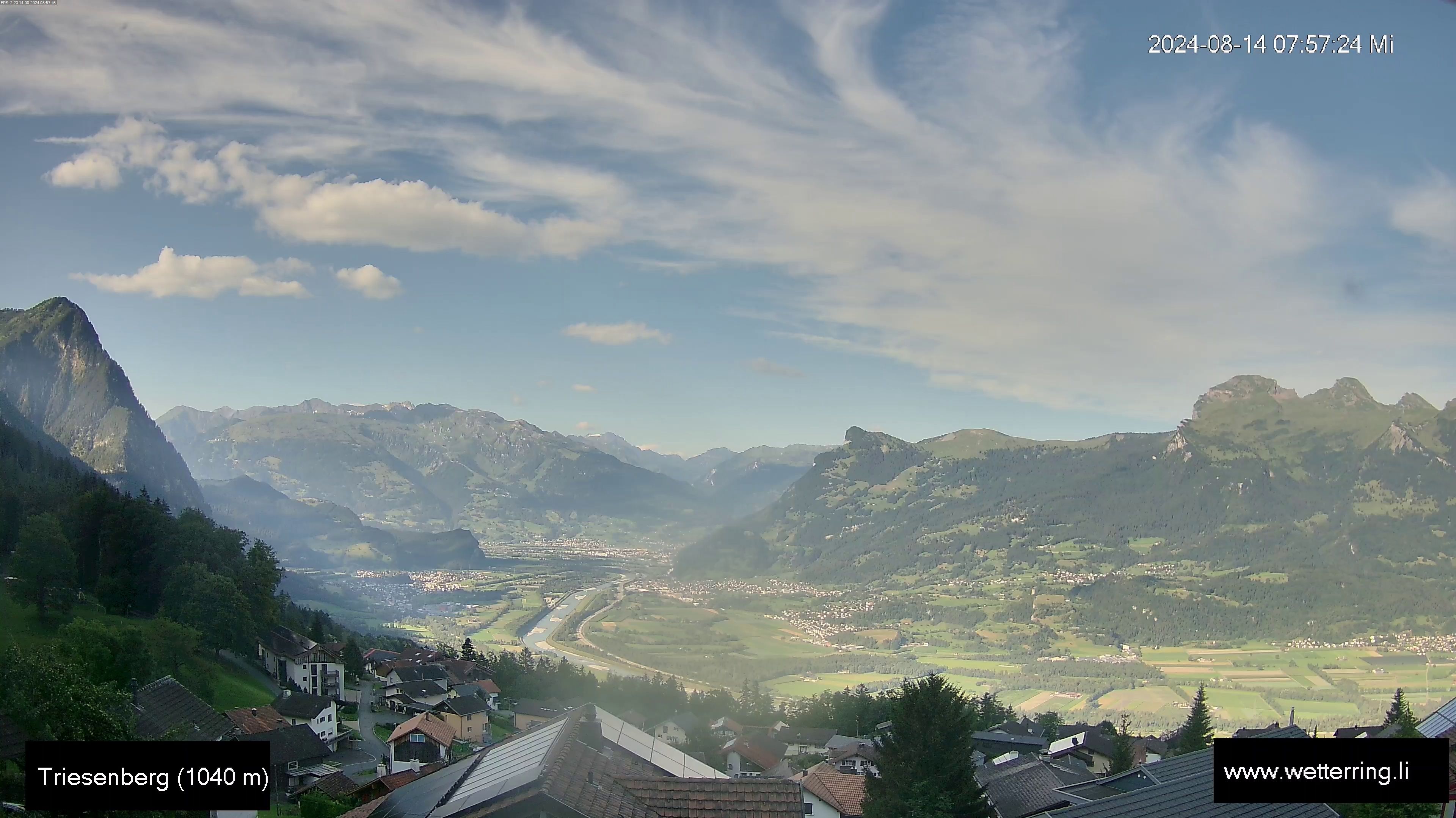 Triesenberg › Süd-West: Triesen - Gauschlastrasse - Trübbach, Bahnhof - Gonzen - Sargans - Vilters-Wangs - Pizol - Rheintal - Rhein