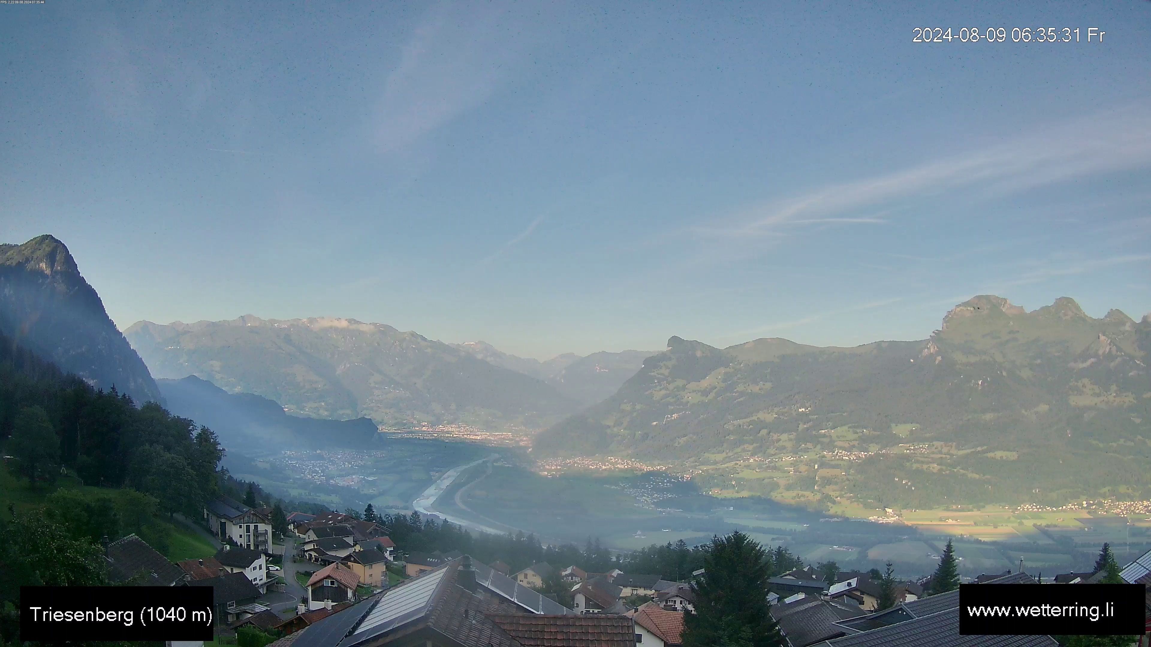 Triesenberg › Süd-West: Triesen - Gauschlastrasse - Trübbach, Bahnhof - Gonzen - Sargans - Vilters-Wangs - Pizol - Rheintal - Rhein