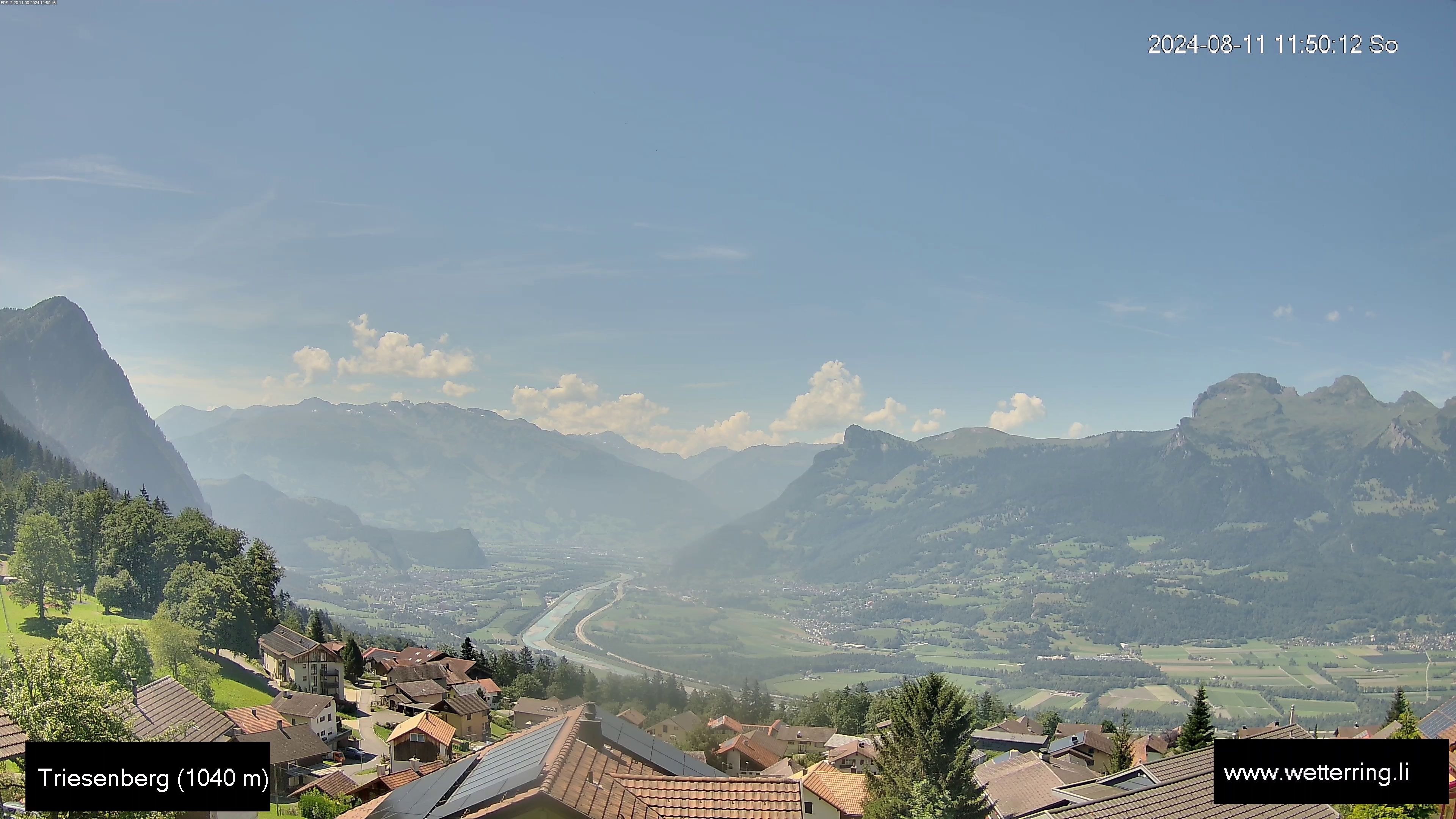 Triesenberg › Süd-West: Triesen - Gauschlastrasse - Trübbach, Bahnhof - Gonzen - Sargans - Vilters-Wangs - Pizol - Rheintal - Rhein