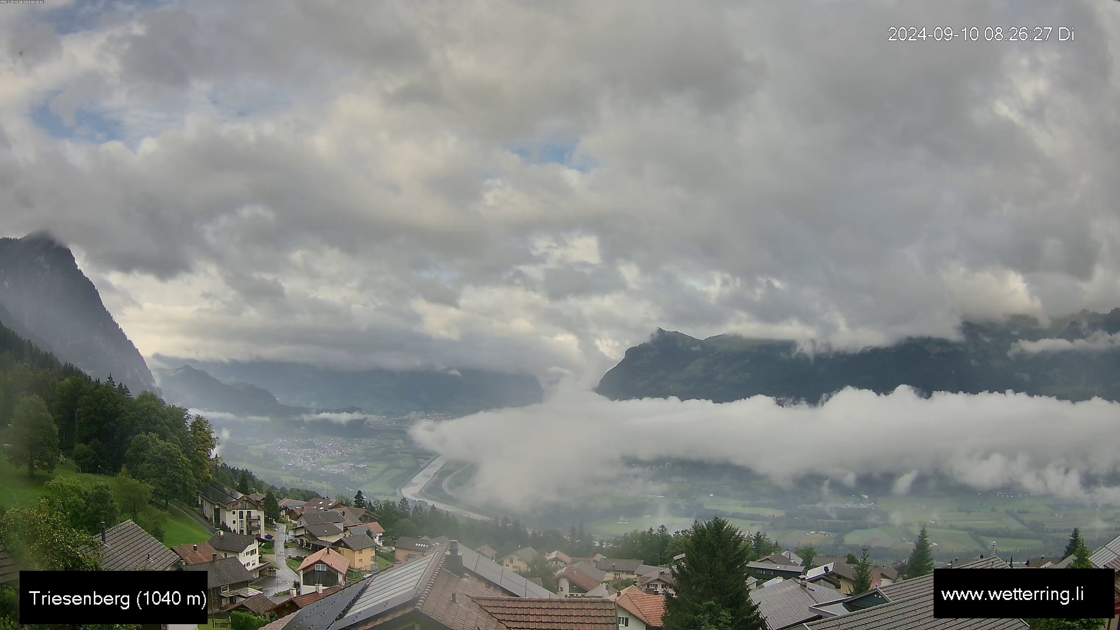 Triesenberg › Süd-West: Triesen - Gauschlastrasse - Trübbach, Bahnhof - Gonzen - Sargans - Vilters-Wangs - Pizol - Rheintal - Rhein