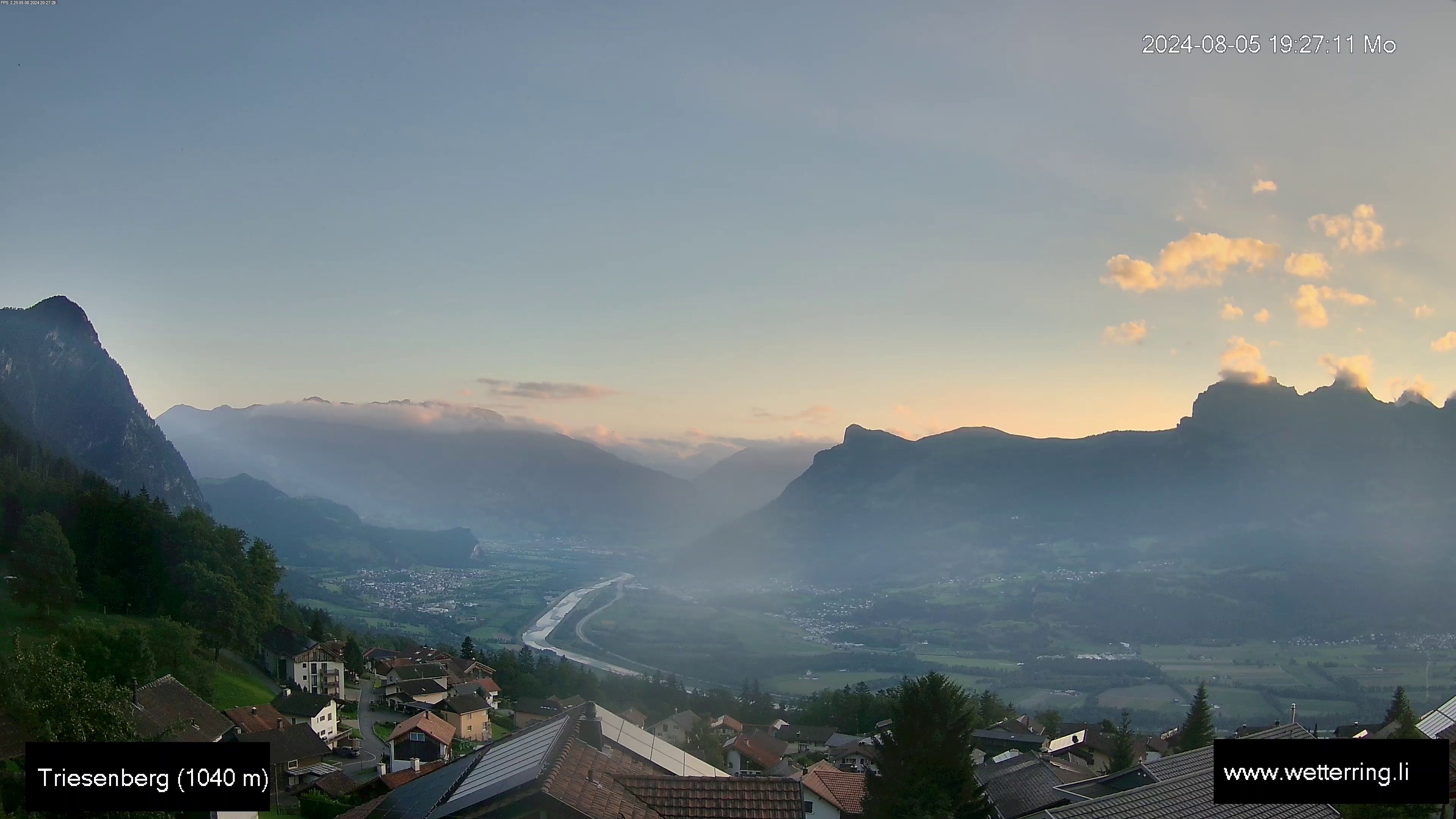 Triesenberg › Süd-West: Triesen - Gauschlastrasse - Trübbach, Bahnhof - Gonzen - Sargans - Vilters-Wangs - Pizol - Rheintal - Rhein