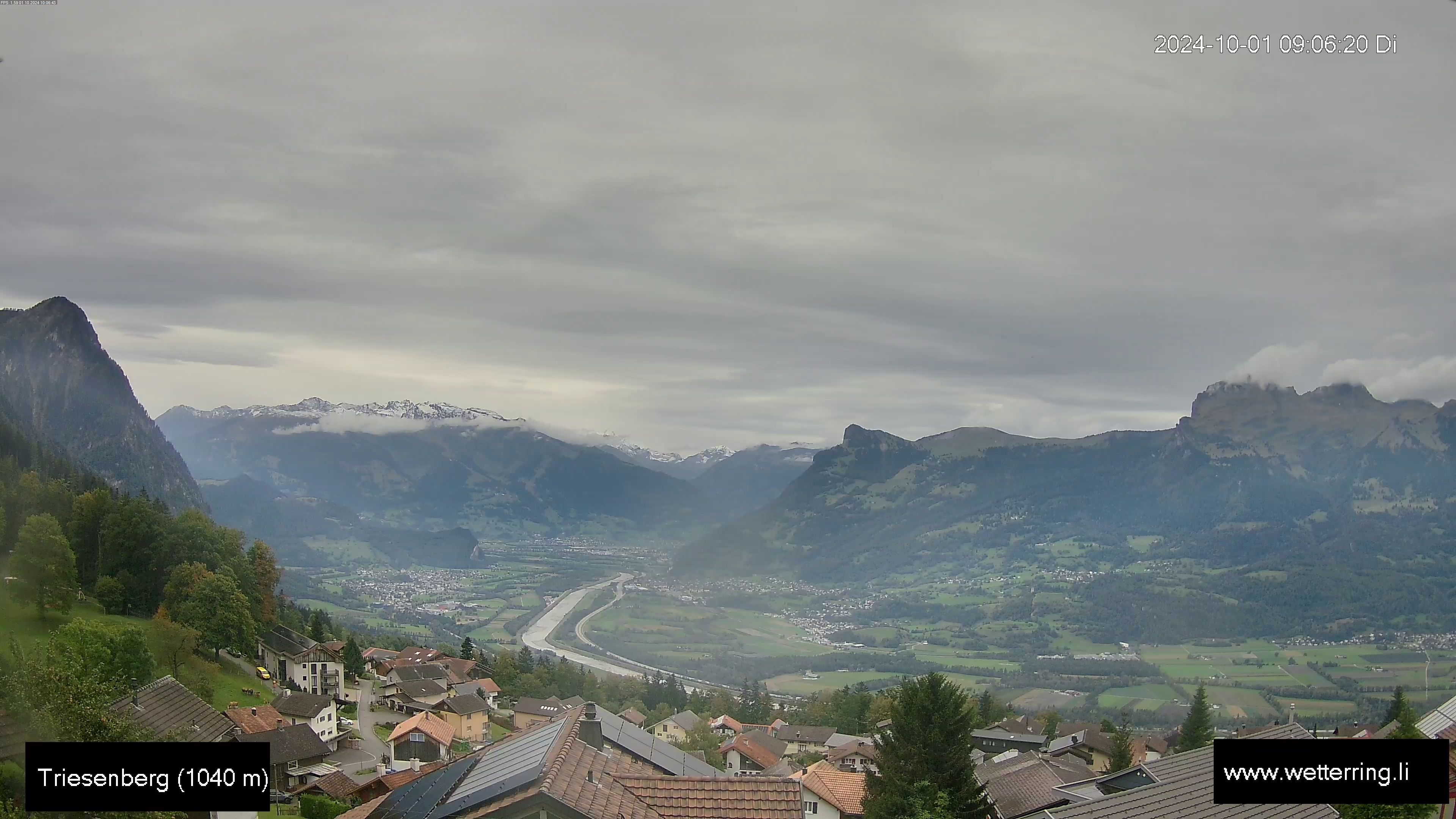 Triesenberg › Süd-West: Triesen - Gauschlastrasse - Trübbach, Bahnhof - Gonzen - Sargans - Vilters-Wangs - Pizol - Rheintal - Rhein