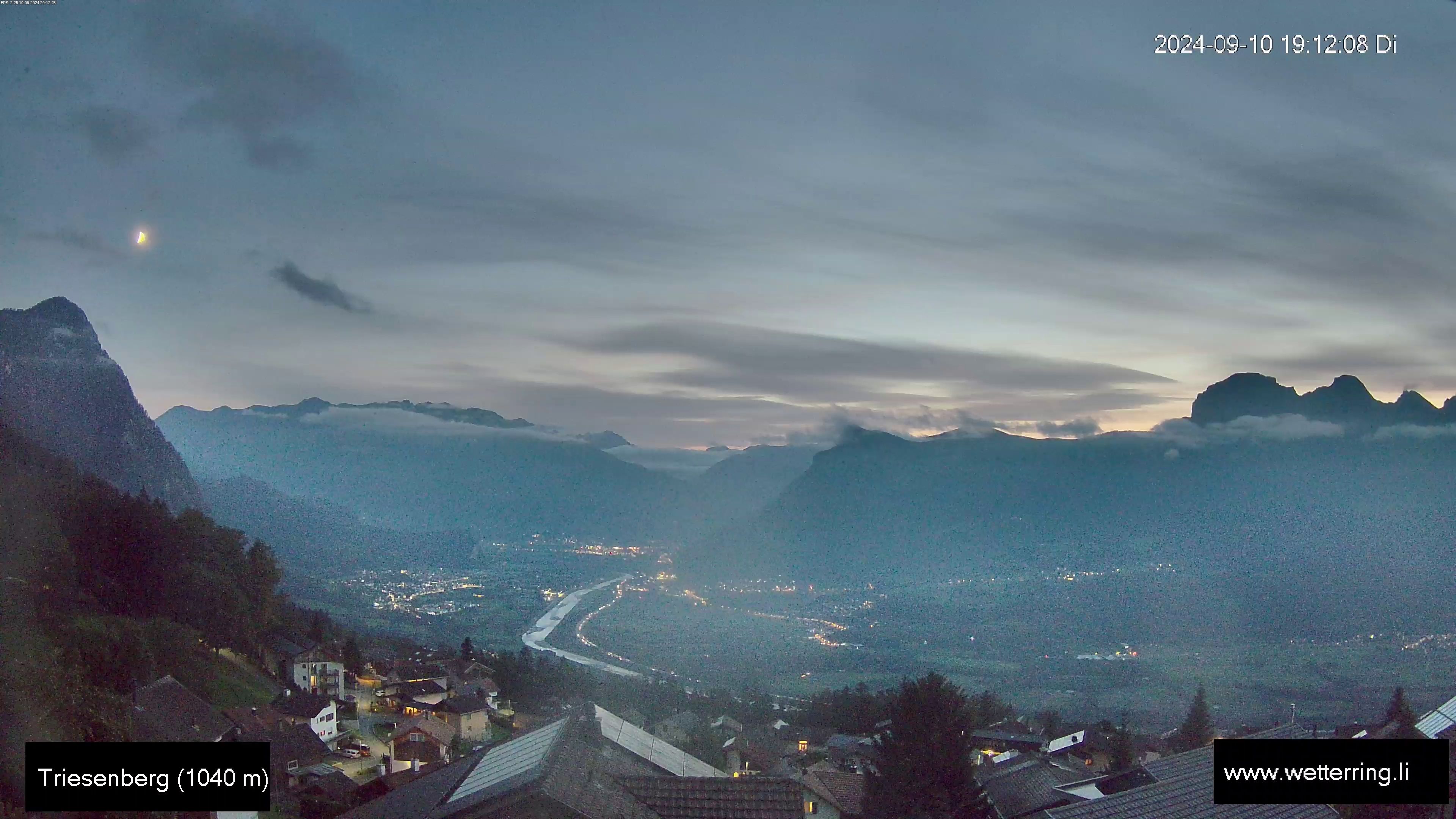 Triesenberg › Süd-West: Triesen - Gauschlastrasse - Trübbach, Bahnhof - Gonzen - Sargans - Vilters-Wangs - Pizol - Rheintal - Rhein