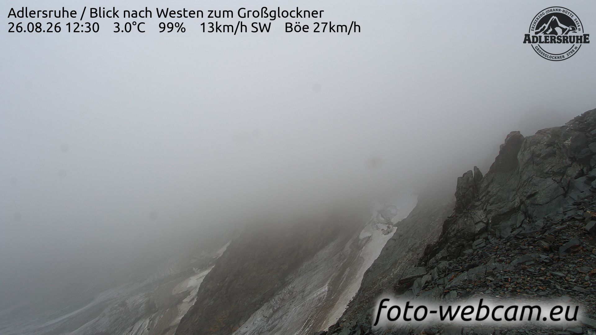 Traffic Cam Gemeinde Kals am Grossglockner: Adlersruhe - Blick nach Westen zum Großglockner