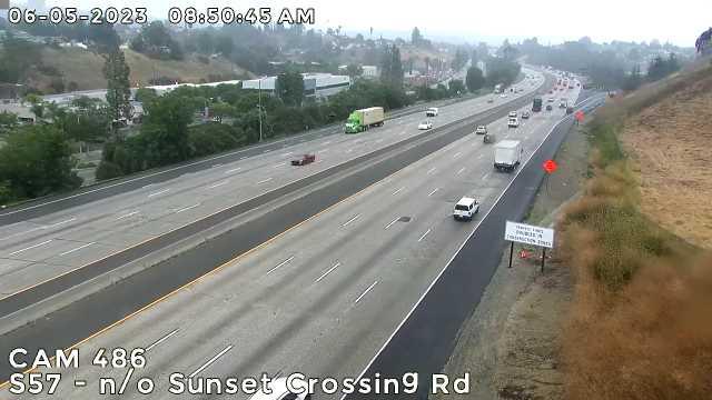 Traffic Cam Pomona › South: Camera 486 :: S57 - NO SUNSET CROSSINGRD: PM 5.6