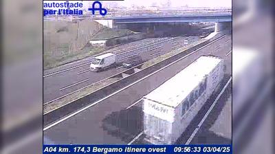 Preview delle webcam di Orio al Serio: A04 km. 174,3 Bergamo itinere ovest