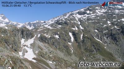 Gemeinde Sankt Gallenkirch: Mölltaler Gletscher - Bergstation Schwarzkopflift - Blick nach Nordwesten