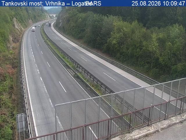 Traffic Cam Mirke: A1/E61/E70, Ljubljana - Koper, Tankovski most