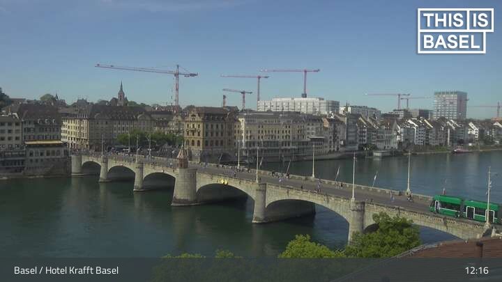 Basel: Martinskirche - Peterskirche - Middle Bridge, Basel - Basel Minster - Pfalz - Universität Basel - Spalentor - Rhine Promenade - Wettsteinbrücke