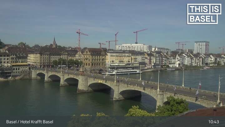 Basel: Martinskirche - Peterskirche - Middle Bridge, Basel - Basel Minster - Pfalz - Universität Basel - Spalentor - Rhine Promenade - Wettsteinbrücke