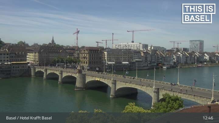 Basel: Martinskirche - Peterskirche - Middle Bridge, Basel - Basel Minster - Pfalz - Universität Basel - Spalentor - Rhine Promenade - Wettsteinbrücke