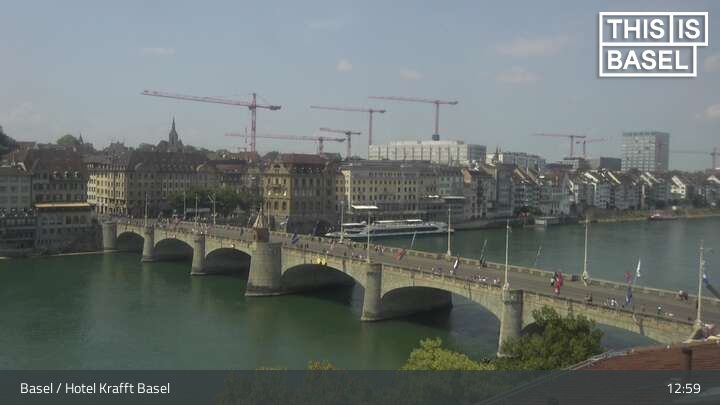 Basel: Martinskirche - Peterskirche - Middle Bridge, Basel - Basel Minster - Pfalz - Universität Basel - Spalentor - Rhine Promenade - Wettsteinbrücke