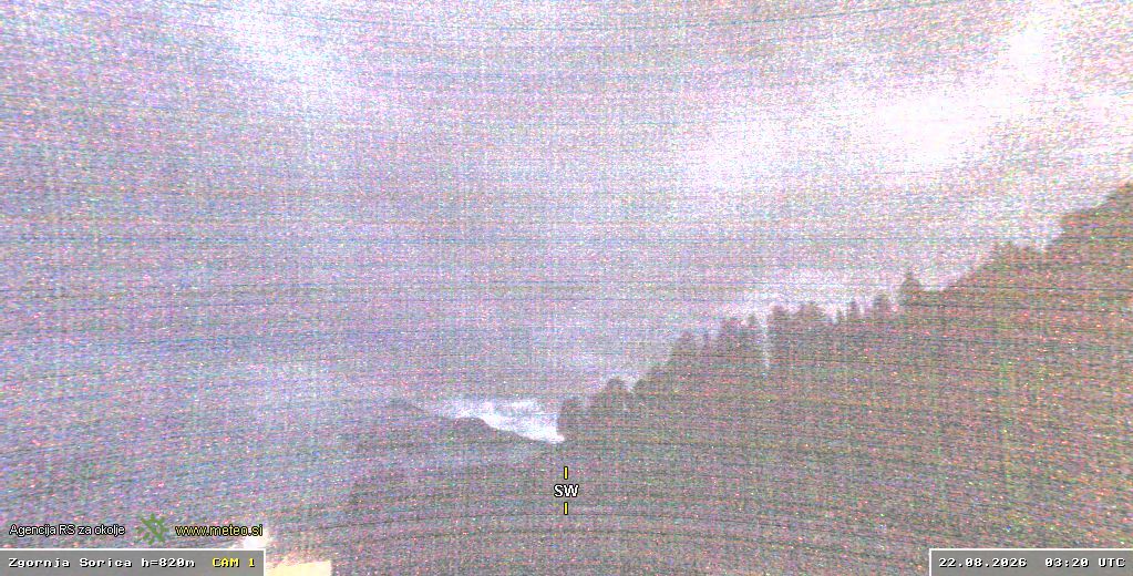 Traffic Cam Zelezniki › North-West: Litostrojska koča Soriška planina