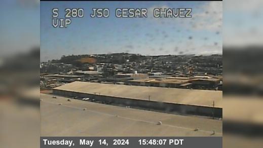 Traffic Cam San Francisco › South: TV326 -- I-280 : Just south of Cesar Chavez
