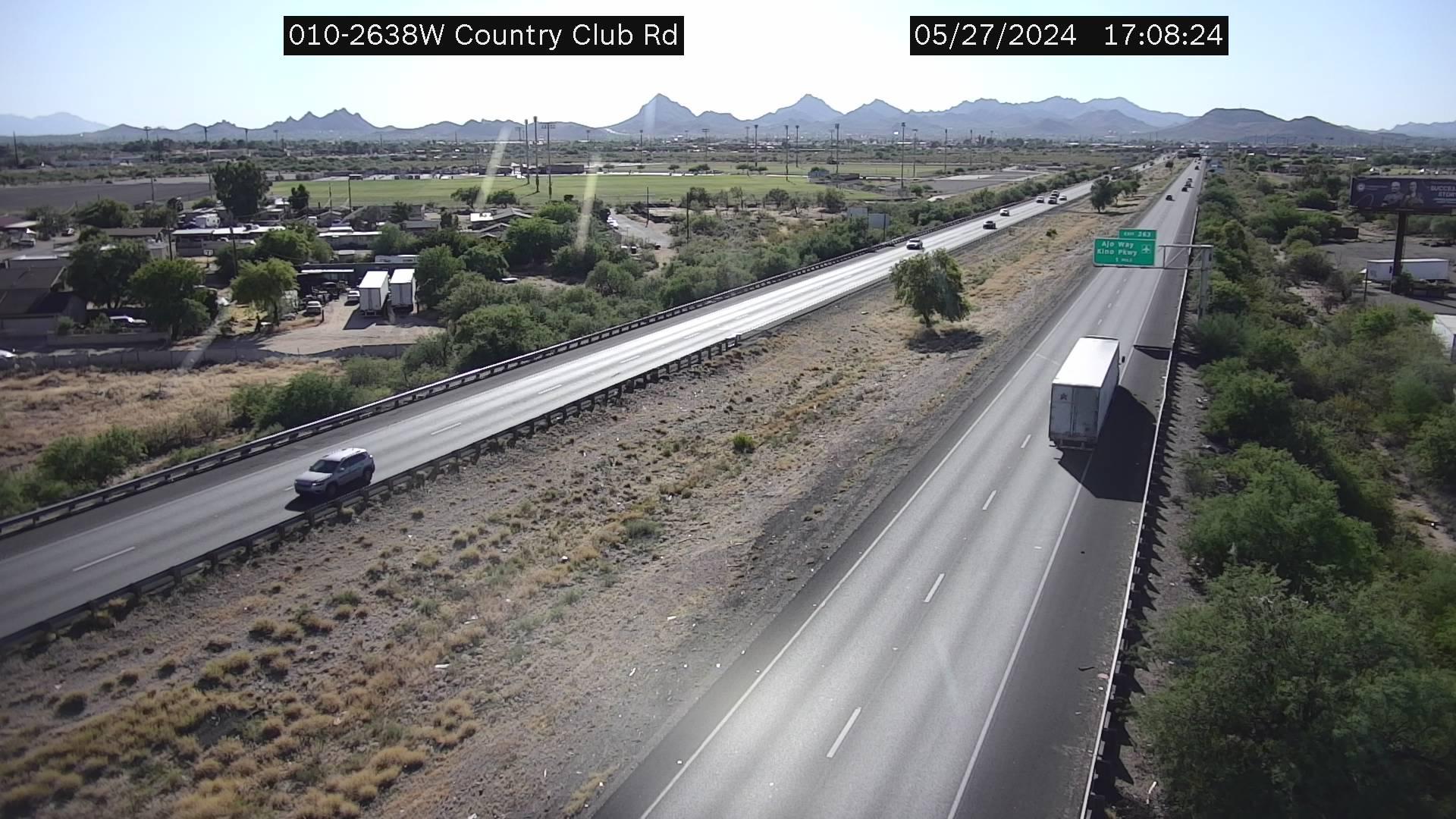 Traffic Cam Tucson › West: I-10 WB 263.80 @Country Club Rd