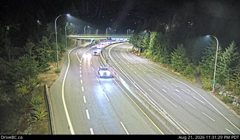 Traffic Cam Eagle Island › West: Hwy 99 at Hwy 1 ramp to Horseshoe Bay, looking west