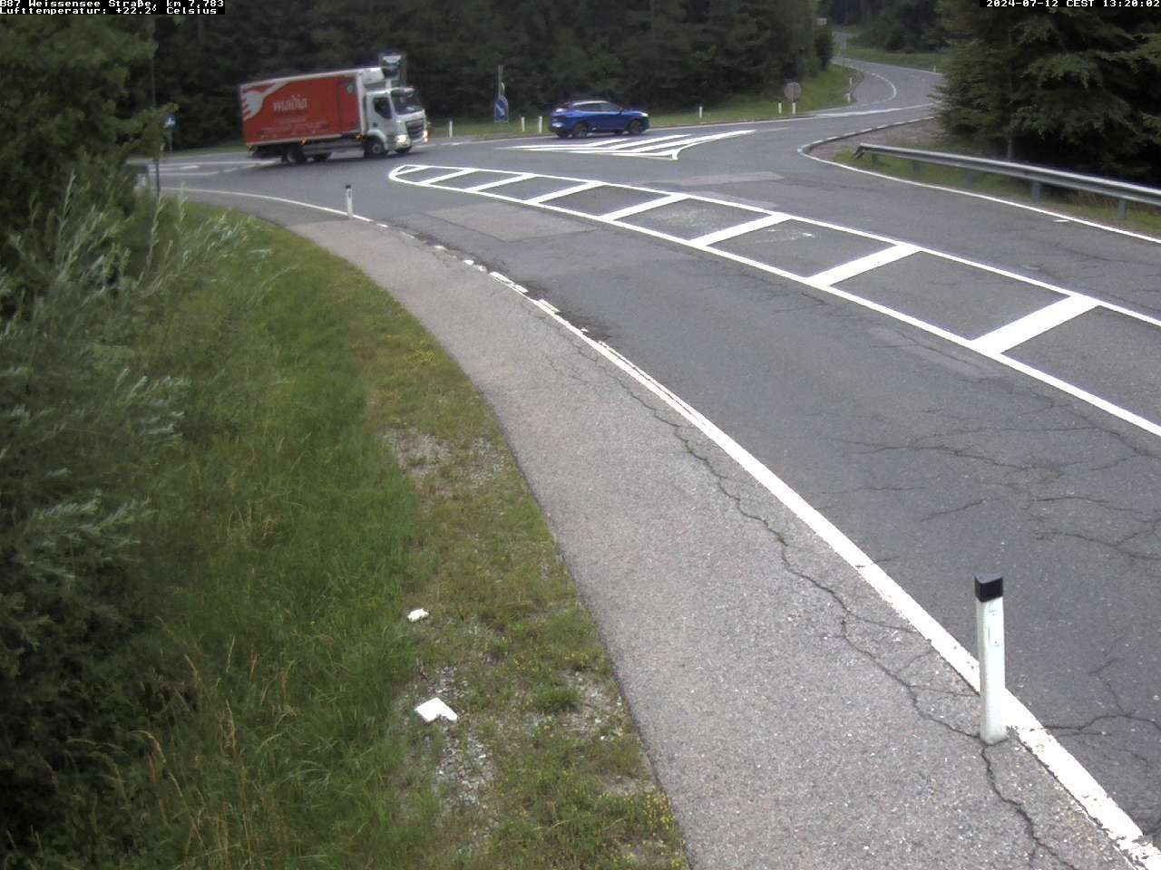 Traffic Cam Weissensee: B - Straße, km 7,783