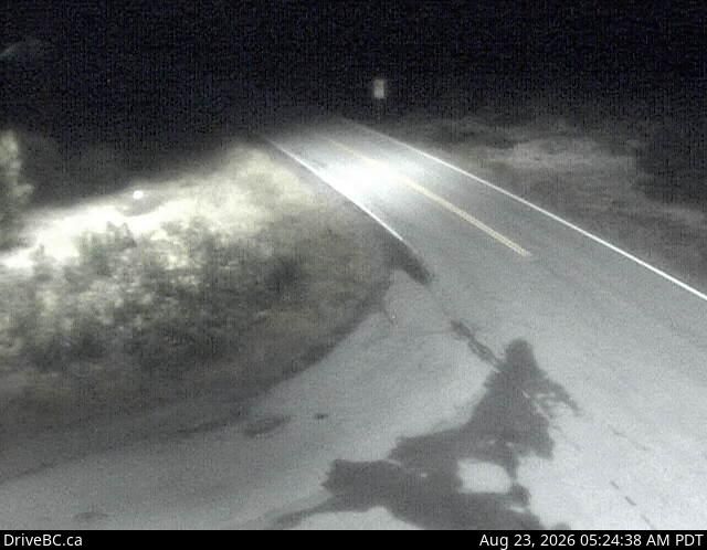 Traffic Cam Gitwinksihlkw › North-East: Hwy 113 at Anlaw Rd, near - within Nisga'a Memorial Lava Bed Provincial Park, looking east