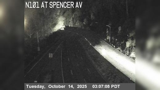 Traffic Cam Sausalito › North: TVE73 -- US-101 : Spencer Avenue