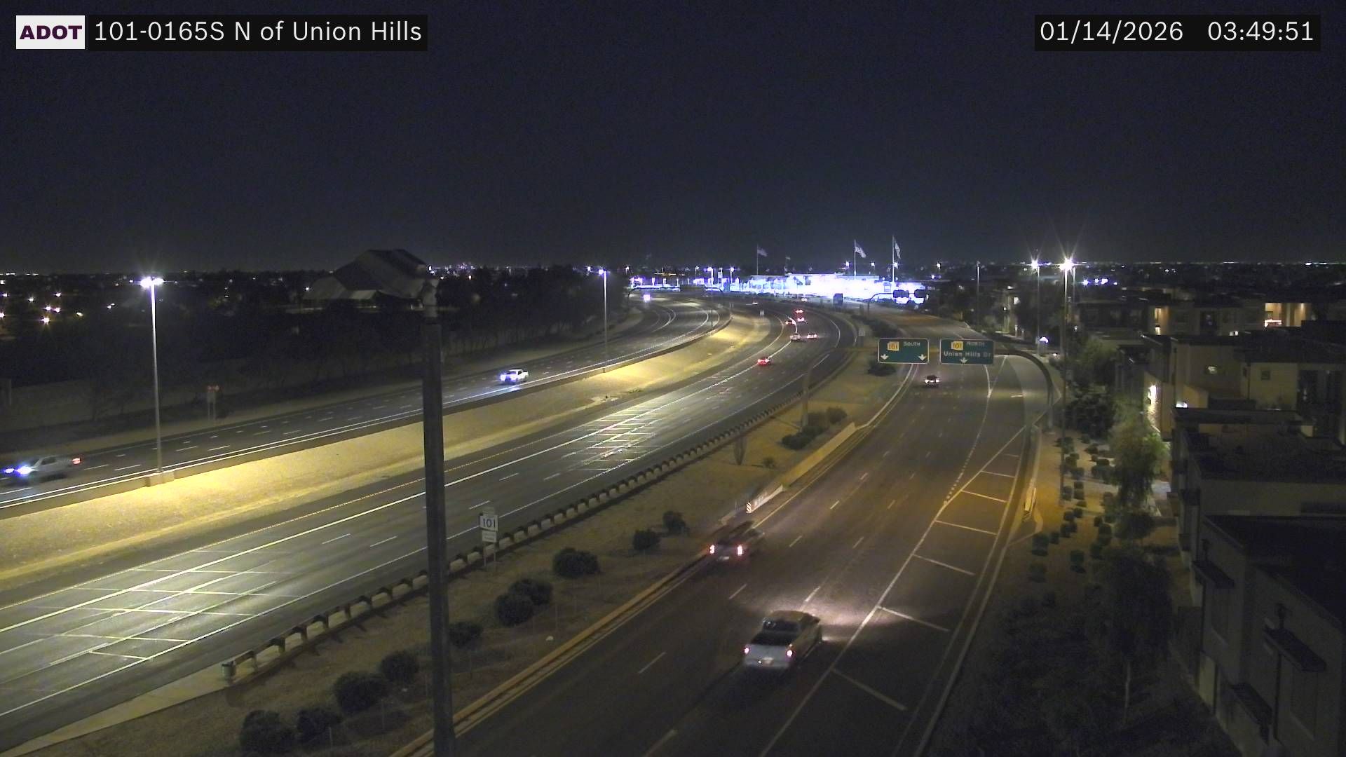 Traffic Cam Sun City › South: L-101 SB 16.59 @N of Union Hills Rd