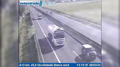 Preview delle webcam di Ferrara: A13 km. 45,6 Occhiobello itinere nord